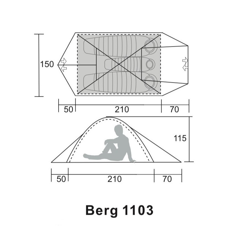 چادر3 نفره Berg مدل 1103-PRO