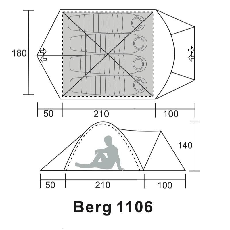 چادر 4 نفره Berg مدل 1106