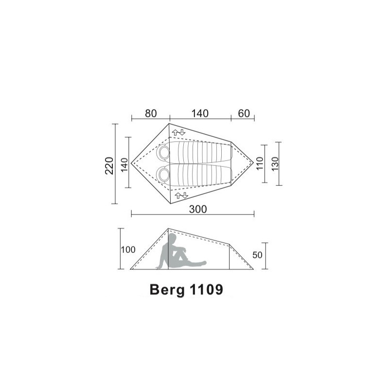 چادر کوهنوردی 2 نفره Berg مدل 1109