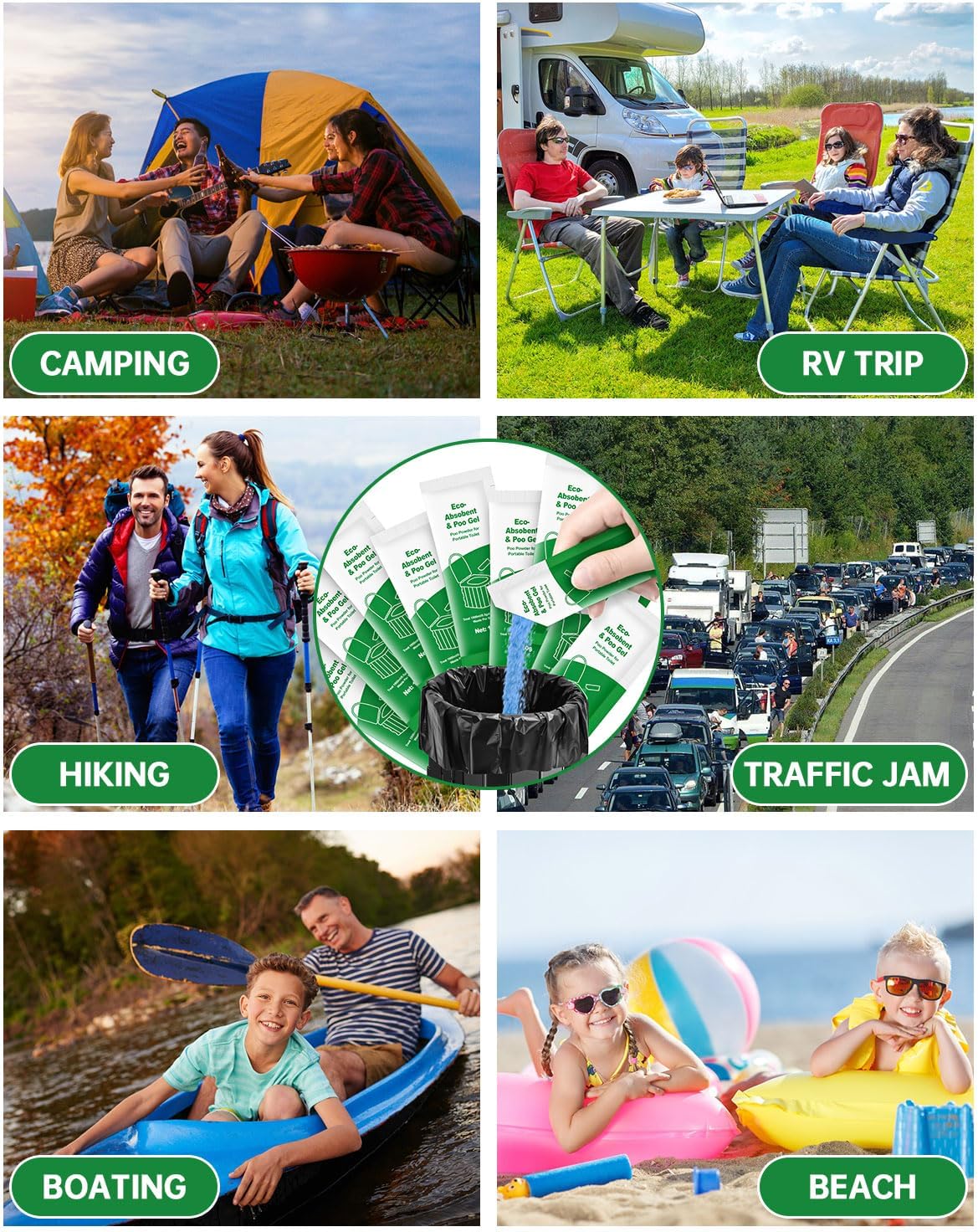 ژل جاذب و بوگیر توالت کمپینگ بسته 25 عددی