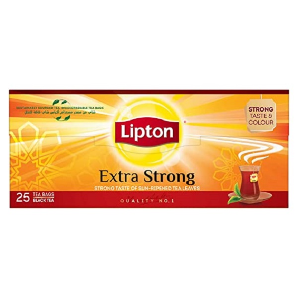 چای کیسه‌ ای لیپتون مدل Extra Strong بسته 25 عددی