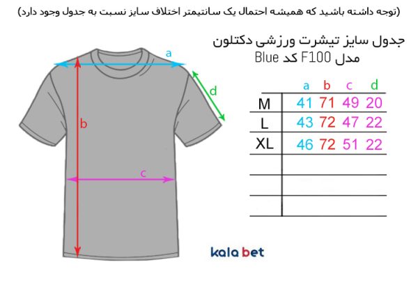 تیشرت ورزشی دکتلون مدل F100 کد Blue