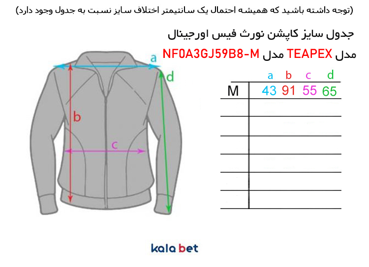 کاپشن نورث فیس اورجینال مدل TEAPEX مدل NF0A3GJ59B8-M
