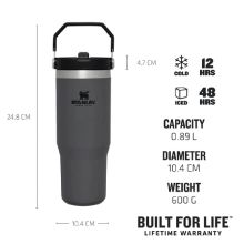ماگ نی دار استنلی FLIP STRAW TUMBLER ظرفیت 880 میلی لیتر اورجینال
